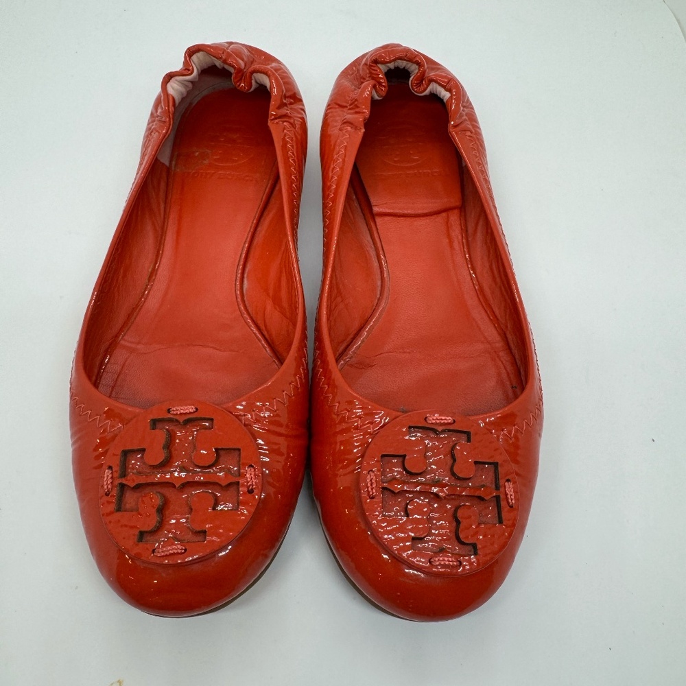ory Burch Reva Bright Orange Flats – Size 37 (Fits US 7) Condition: Excellent
